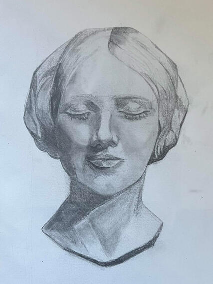 Sculpture Sketch (2 Hours), I don't even remember the name of the sculpture lol